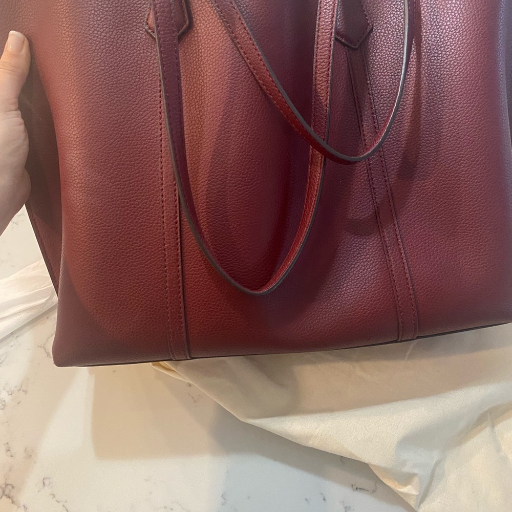 Tory Burch burgundy tote - Picture 2 of 4